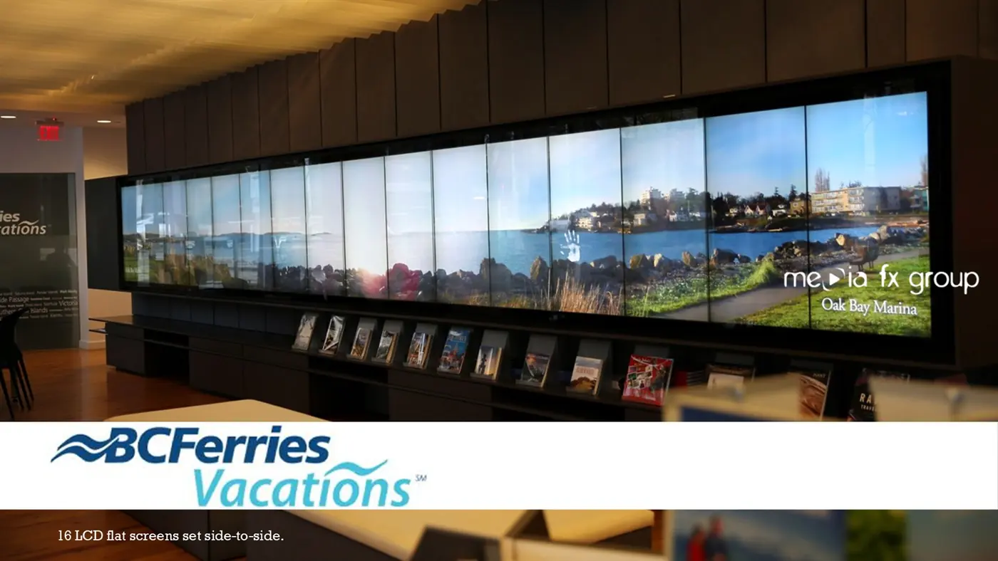 BC Ferries Vacations digital display wall